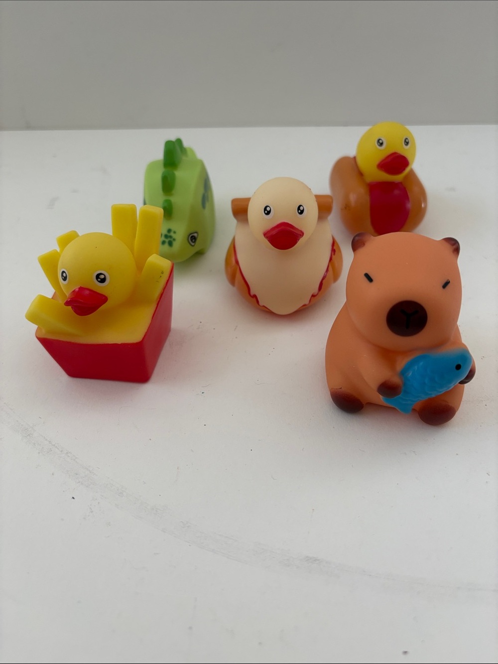 Cute Bath Toy Set – Yellow & Orange Animal Squeakers